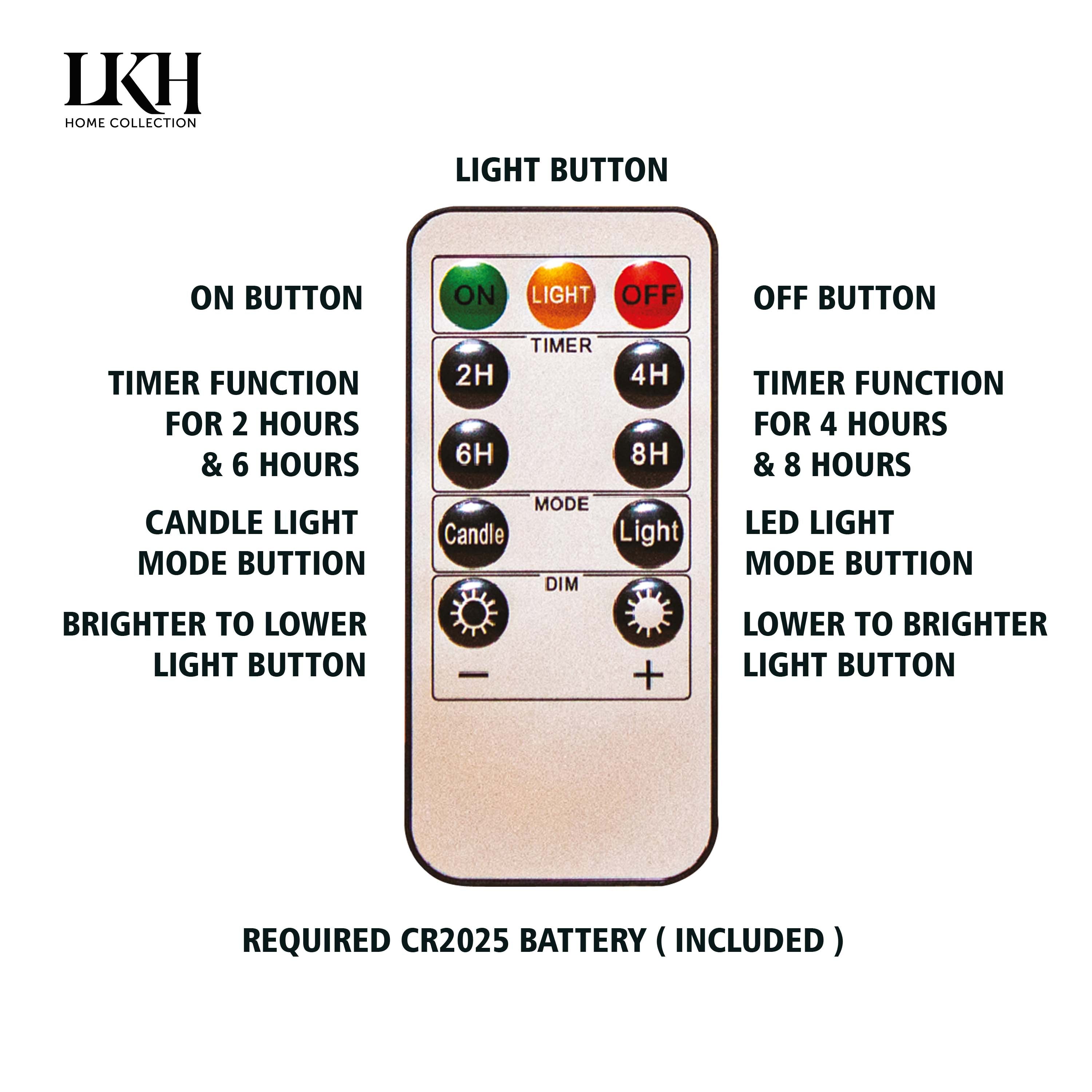 3PK Flickering LED Candles with Remote