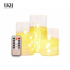 3PK Flickering LED Candles with Remote