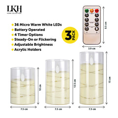 3PK LED Wax Tea Light Candle