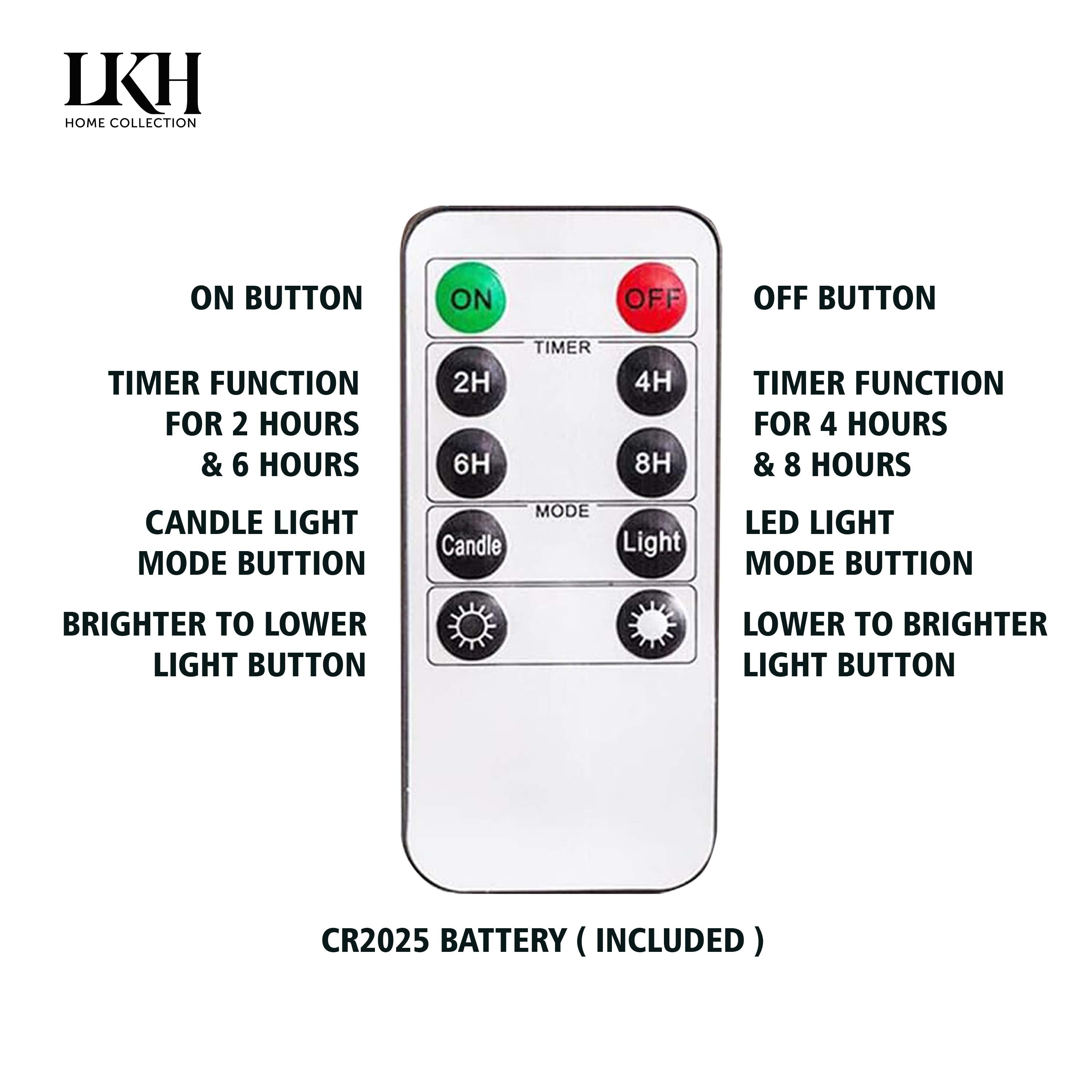 3PK Flickering LED Candles with Remote