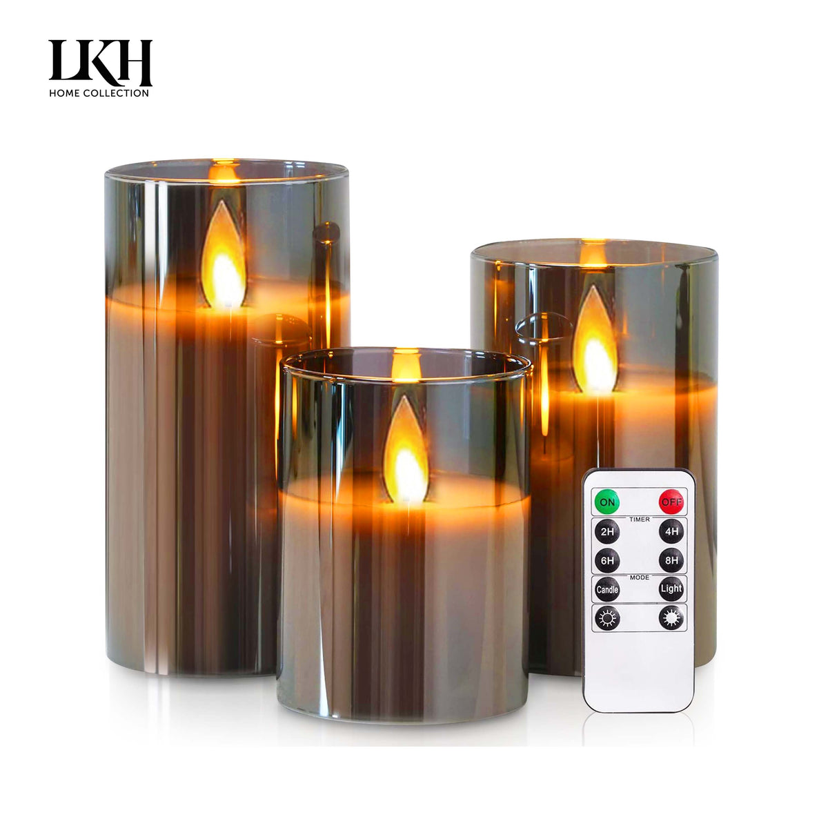 3PK Flickering LED Candles with Remote