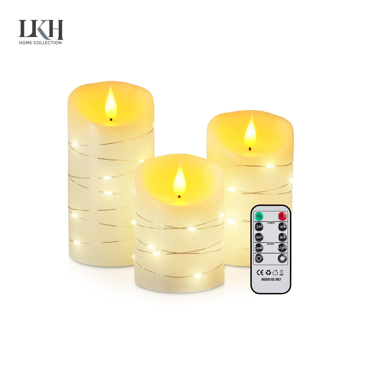 3PK LED Wax Candle Light