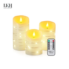 3PK LED Wax Candle Light