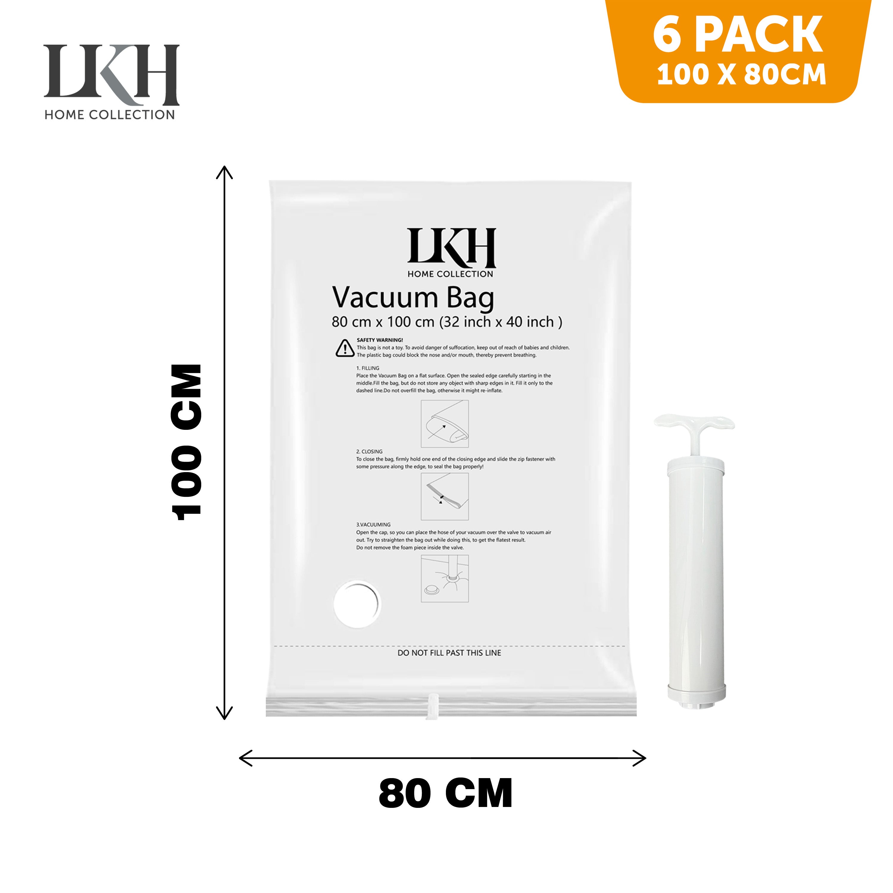 100*80cm 6PK Vacuum Bag with Hand Pump