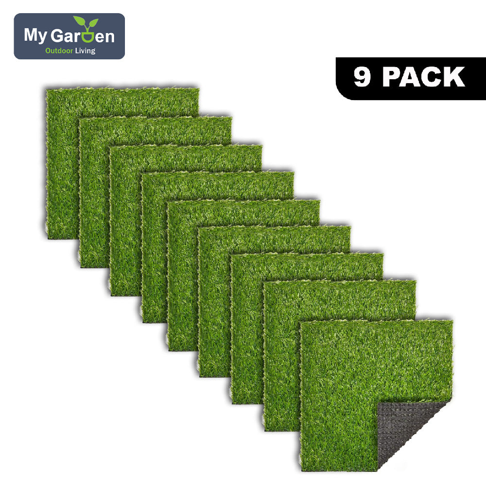 9 Pack of Premium Artificial Grass Mats