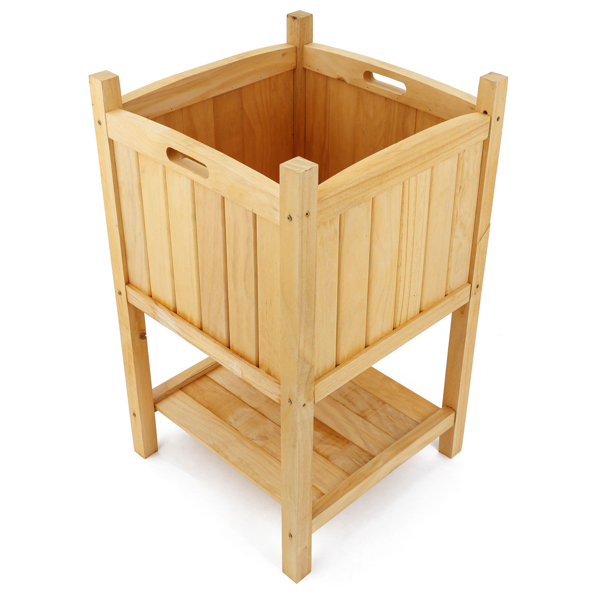 Wooden Square Planter 2-Layer Natural