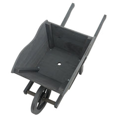 Wooden Wheel Barrow Planter Grey