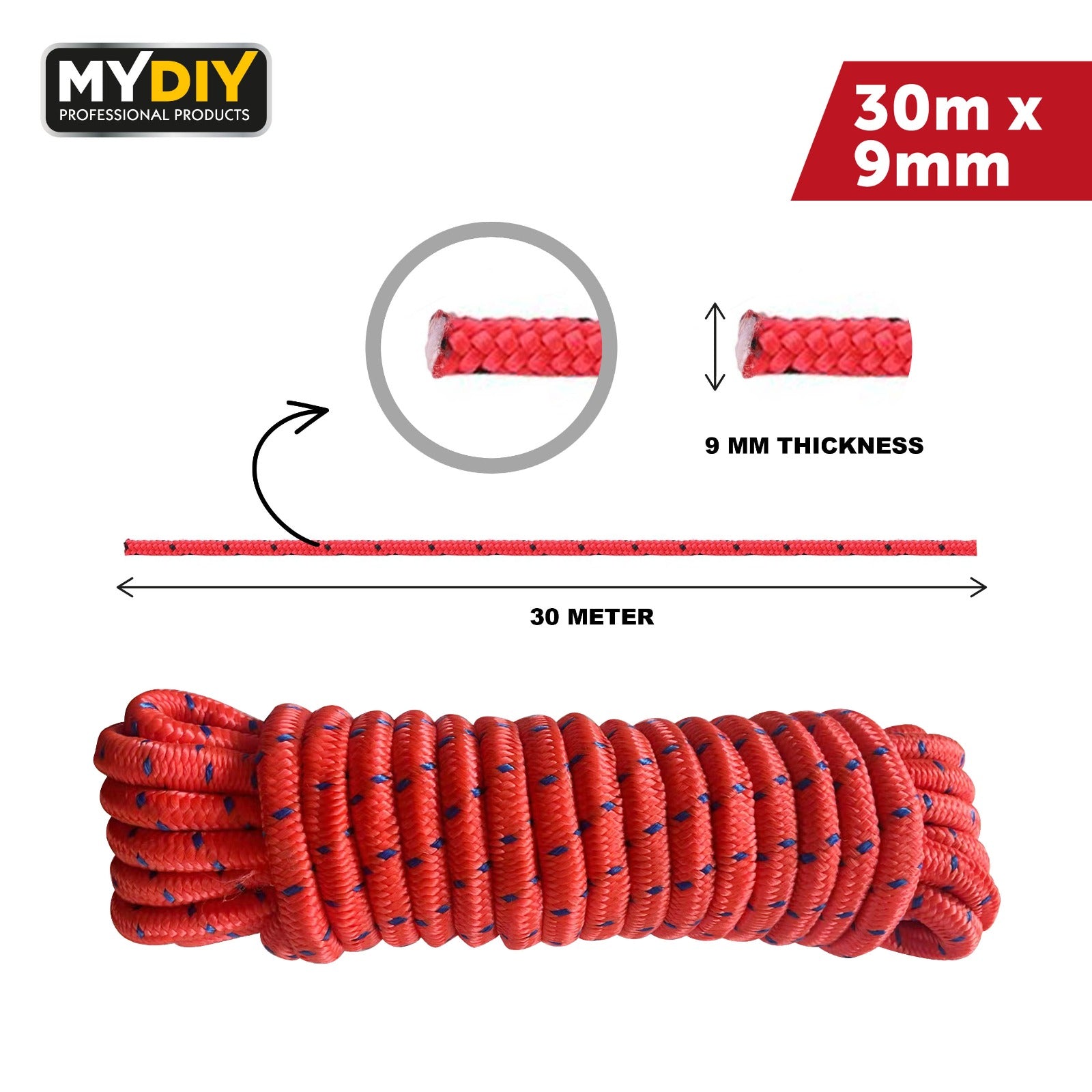 PP Braided Rope 9mm*30m