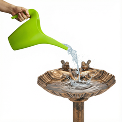 Weatherproof Bird Bath with Bird Figurines
