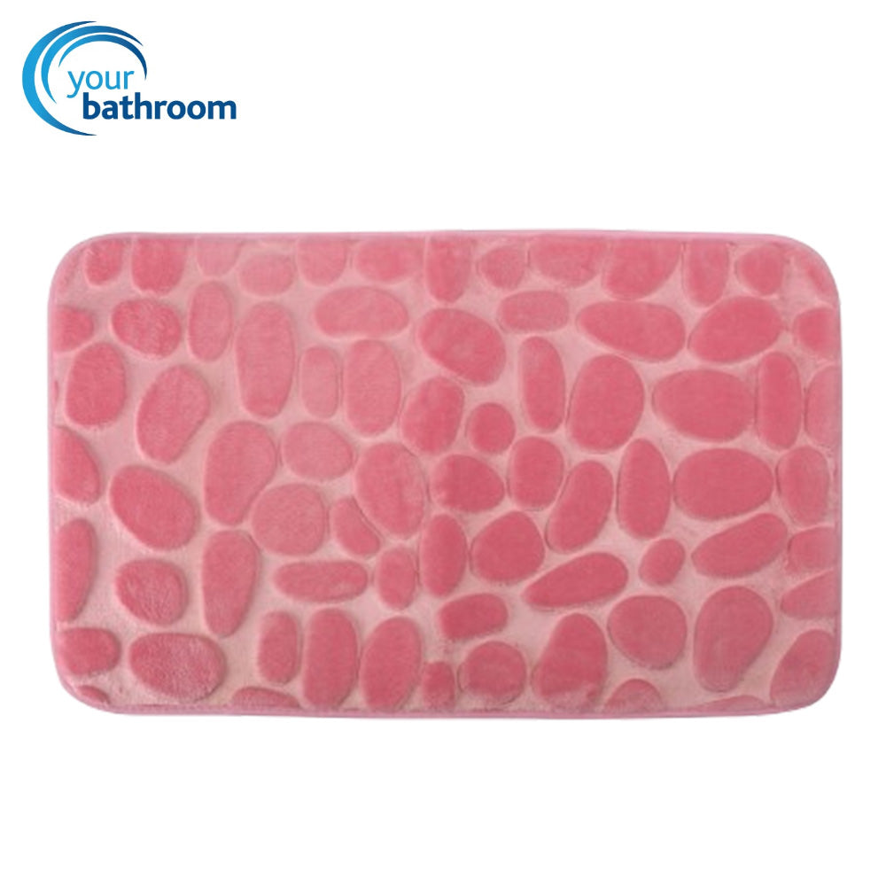 Memory Foam Bath Mat Set in Soft Pink Color