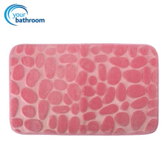 Memory Foam Bath Mat Set in Soft Pink Color